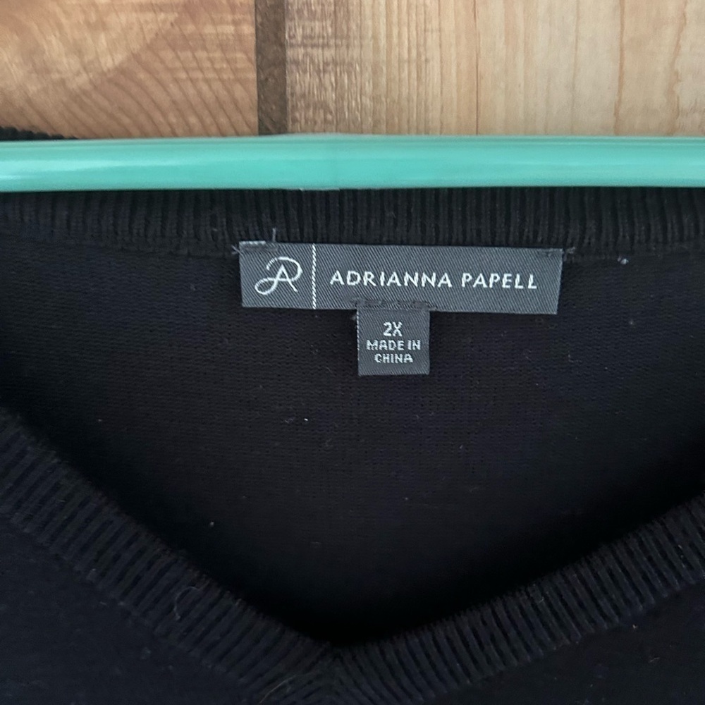 Adrianna Papell Black Lace Sweatshirt Women's Size 2X - Picture 3 of 7